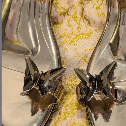 Golden Butterfly Crystal Slippers – Elegant Ladies Fashion Footwear
