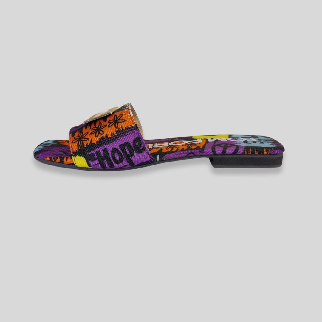 To-m Fo-rd x Tom-my Hilfi-ger Inspired Multicolor Graffiti Slides – Street Style Women’s Sandals