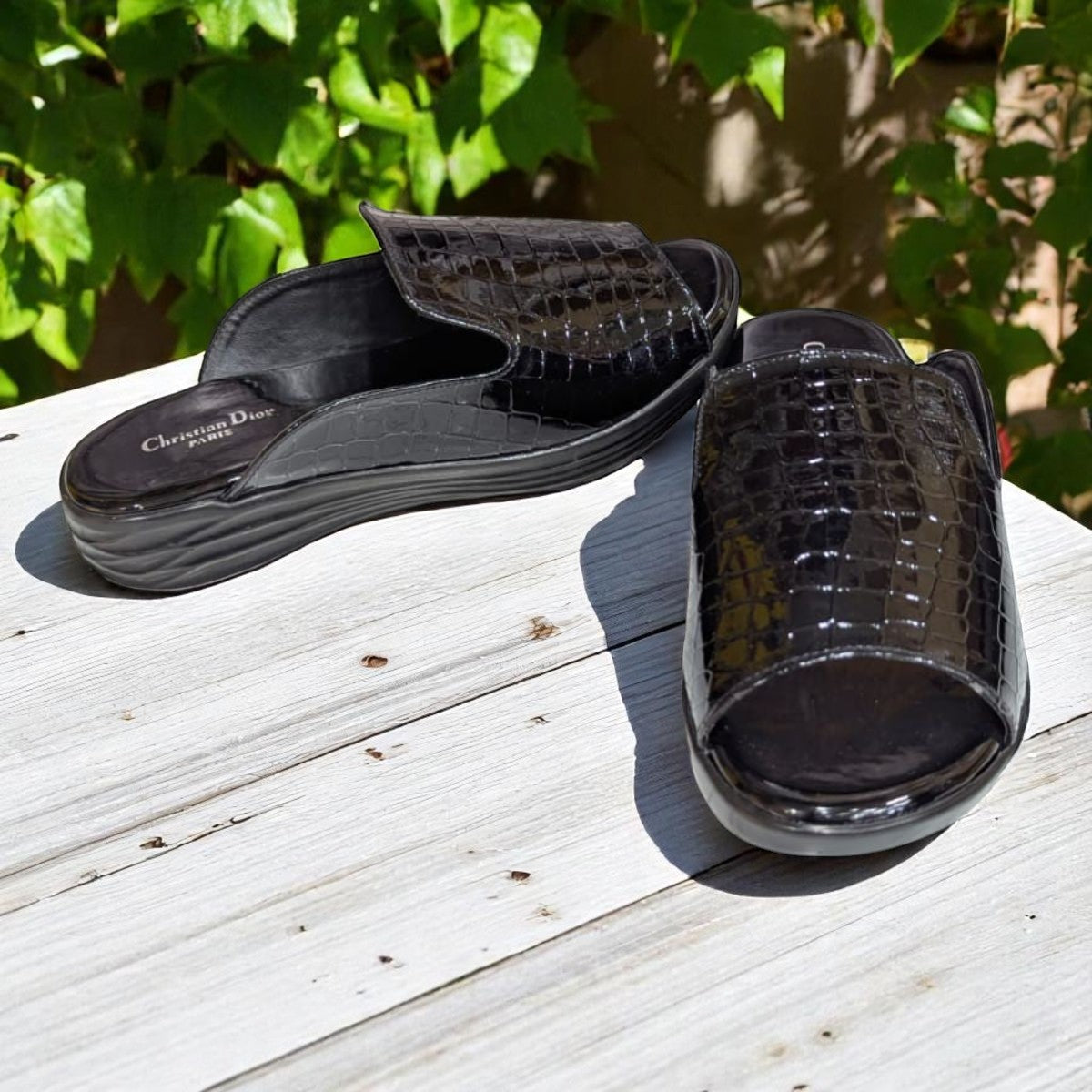 Wedges Heel With Stone Mesh Soft Sole Black Medicated Sandals