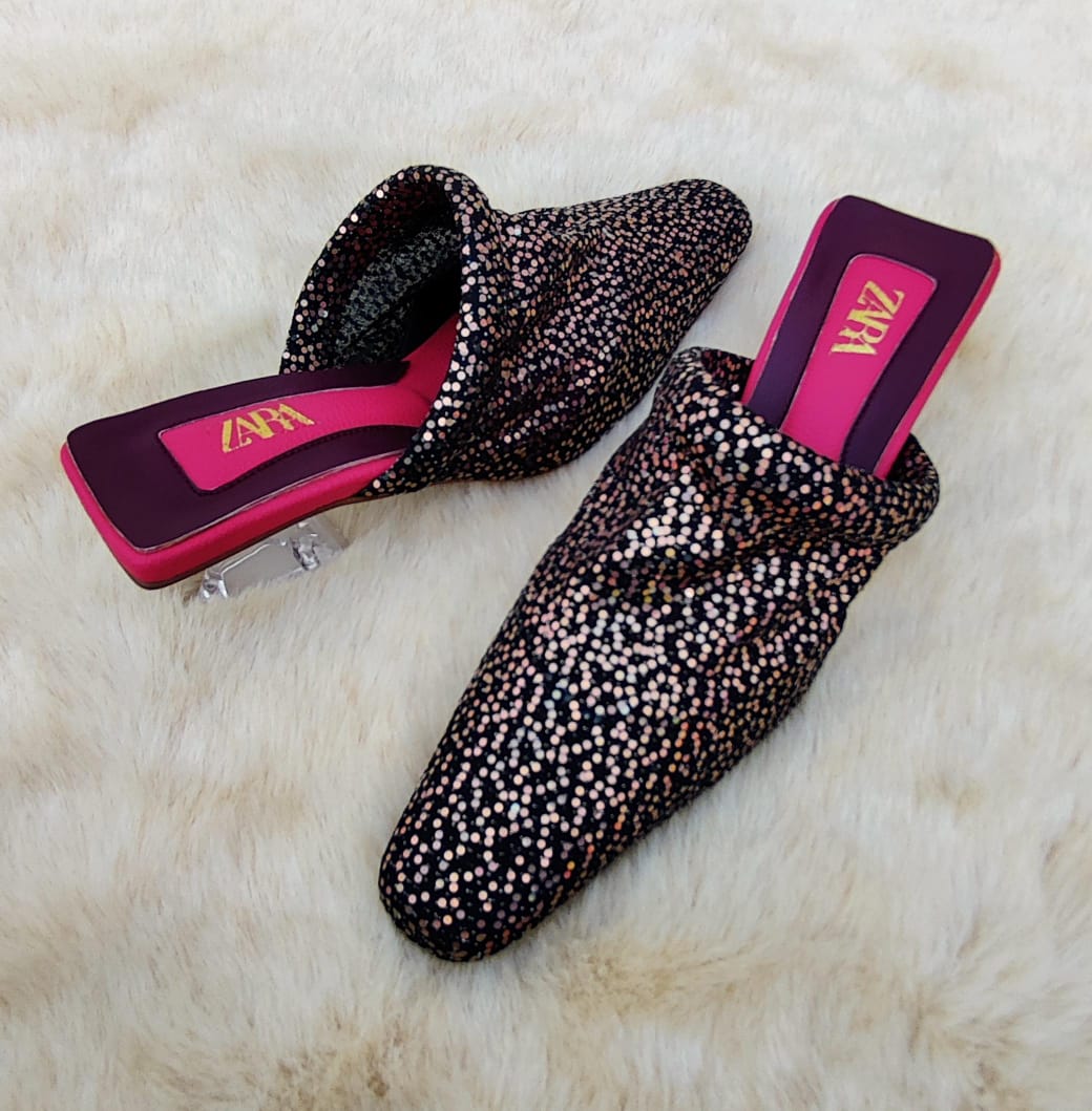 Women's Black Rhinestone Slide Sandals – Greek Key Design | Party & Casual Wear