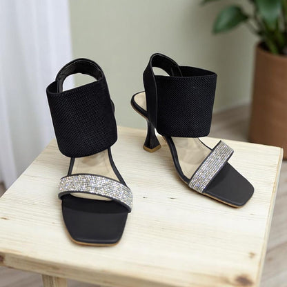 Slide Stuart Weitzman Black Sandals 3 Inch Heels Stylish Heel